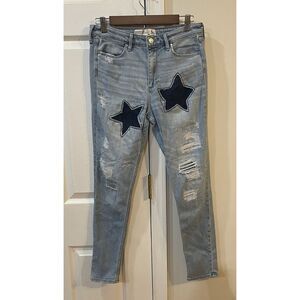 Abercrombie fitch Super Skinny Jeans Women's Juniors 6R High Rise Star‎ Patches